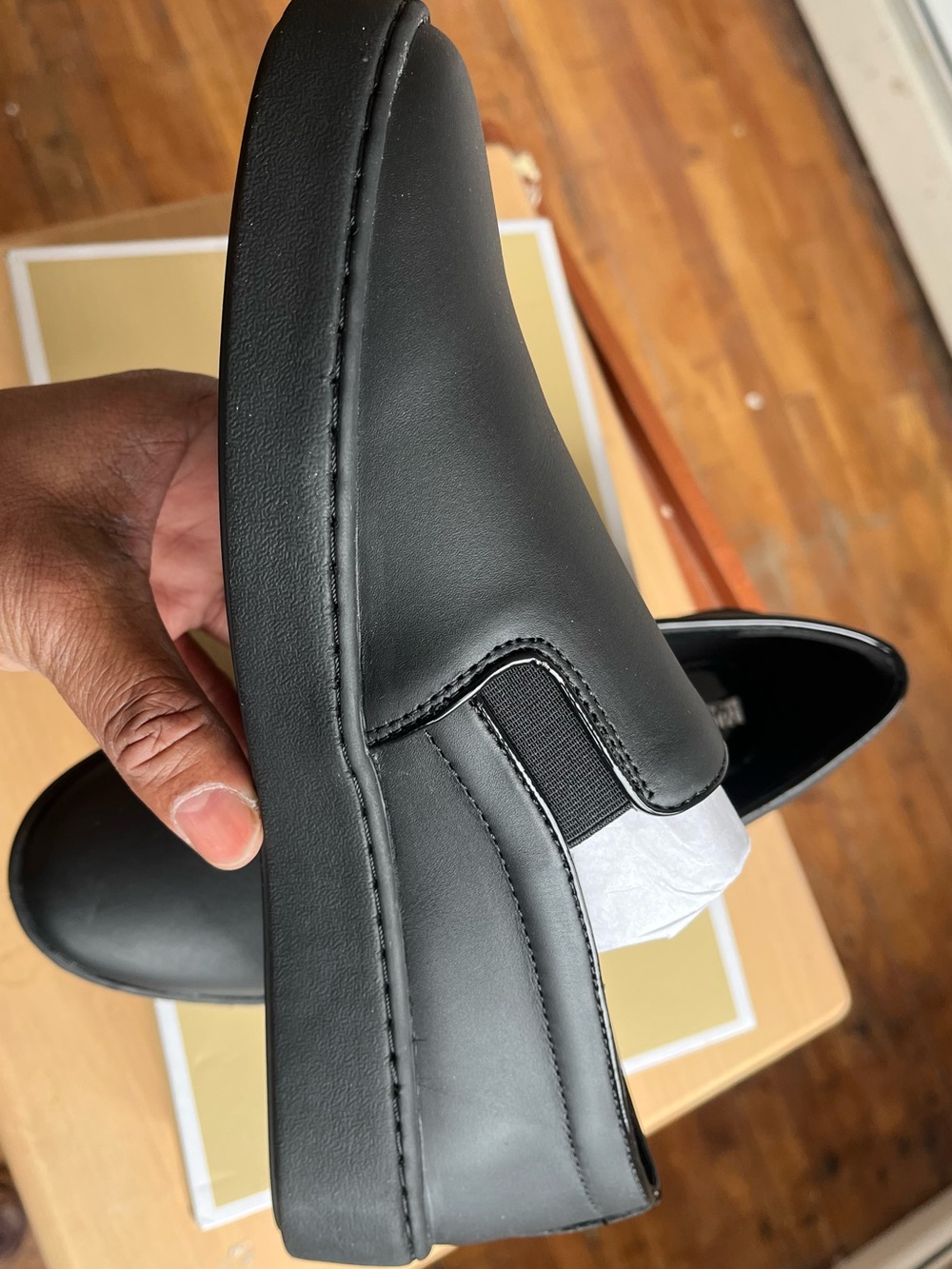 Michael Kors Keaton Black Leather Slip-On Loafers 9.5 - Picture 10 of 11